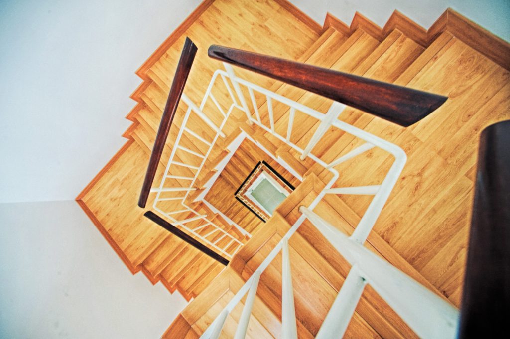 a stairwell going around and around
winning business continuously